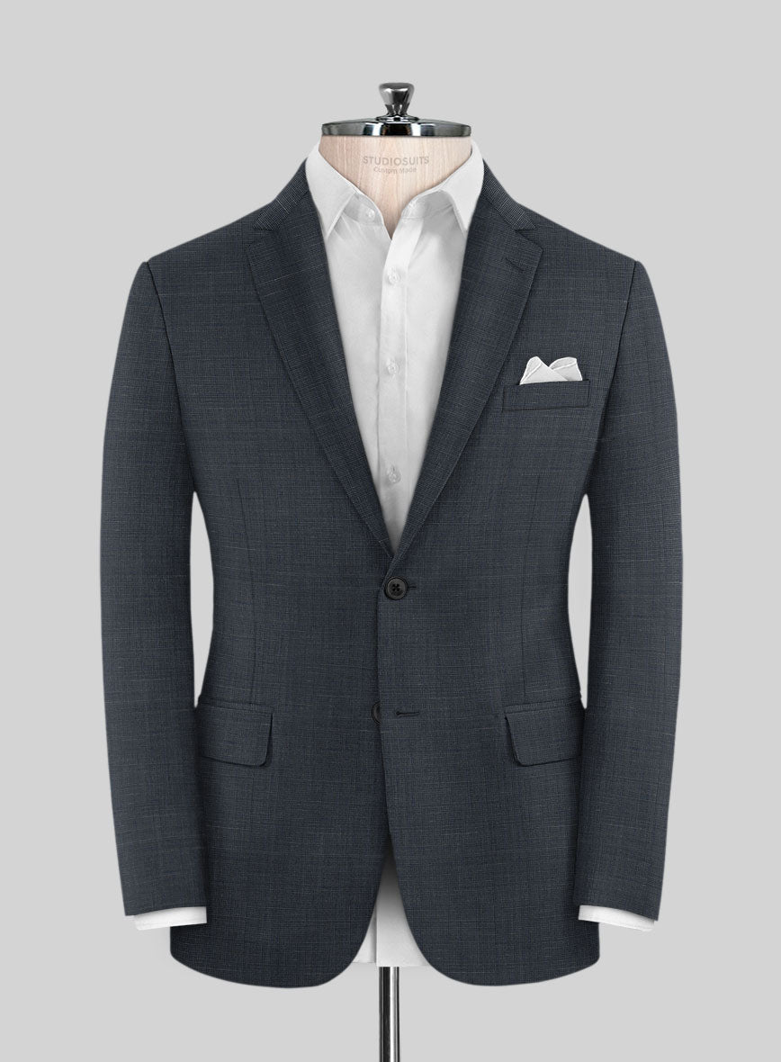 Napolean Ariel Nailhead Dark Blue Wool Suit - StudioSuits