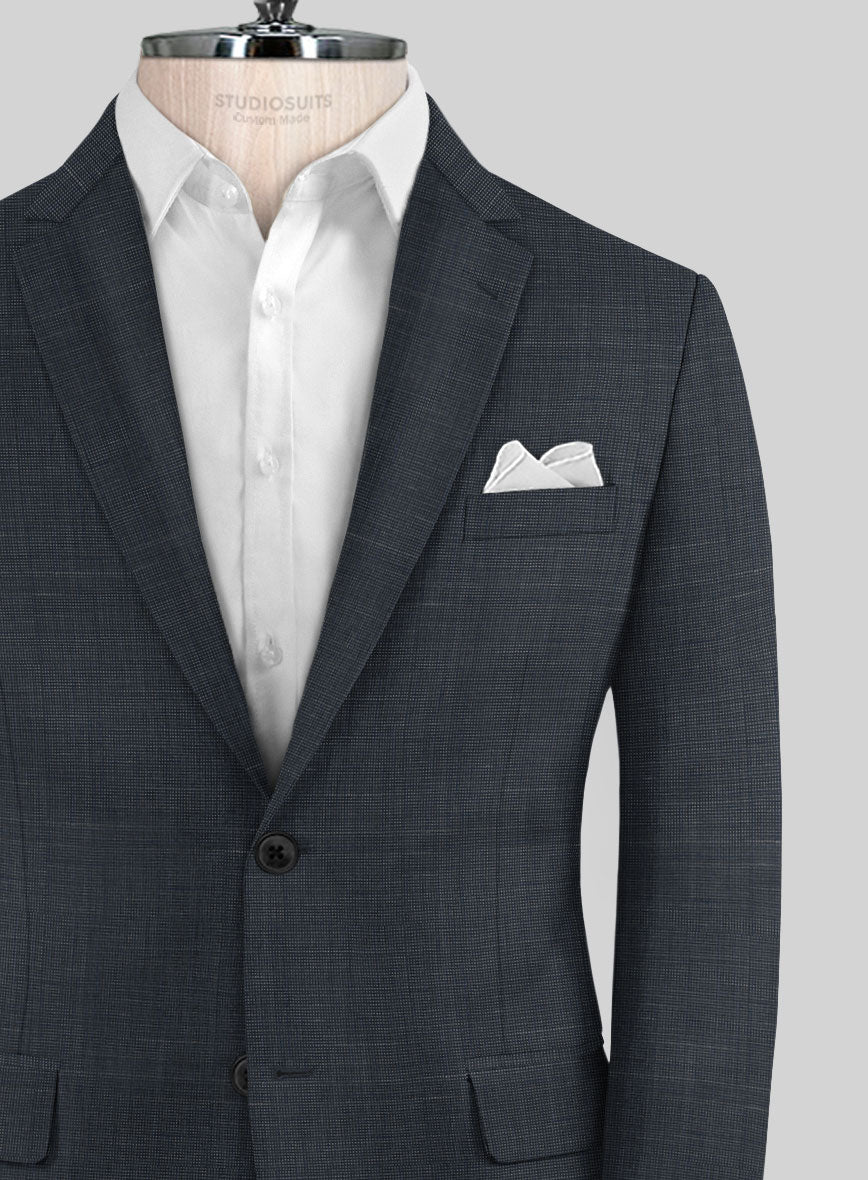 Napolean Ariel Nailhead Dark Blue Wool Suit - StudioSuits