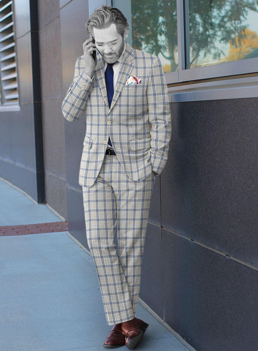 Napolean Arita Light Gray Wool Suit - StudioSuits