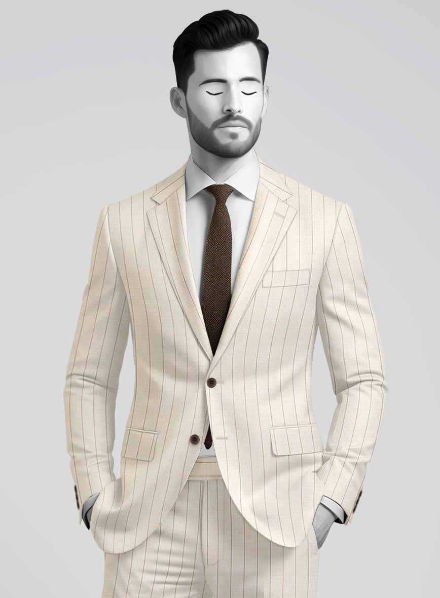 Napolean Artisan Band Beige Wool Suit