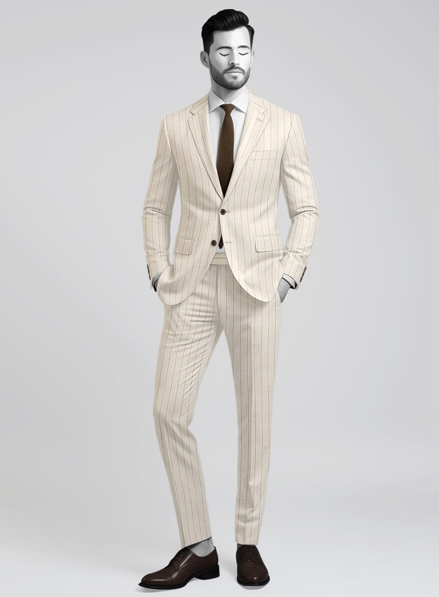 Napolean Artisan Band Beige Wool Suit