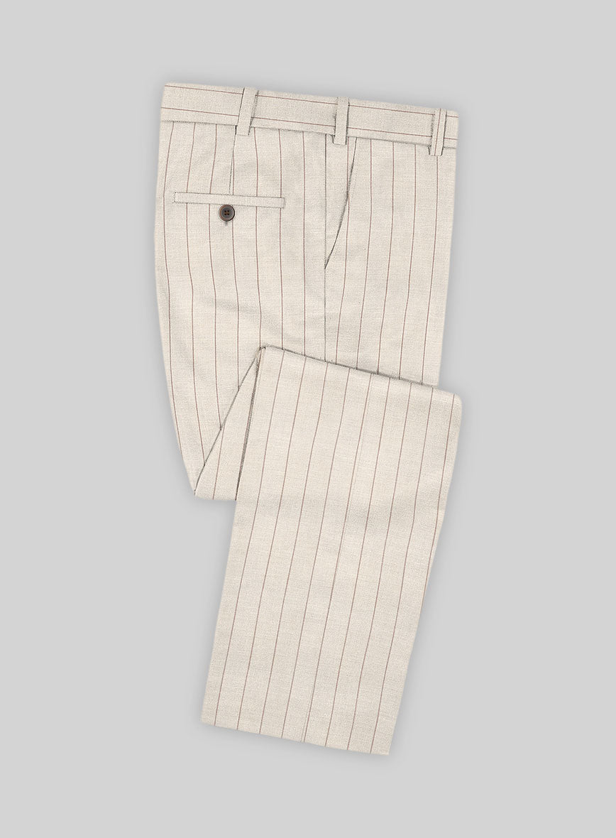 Napolean Artisan Band Beige Wool Suit - StudioSuits