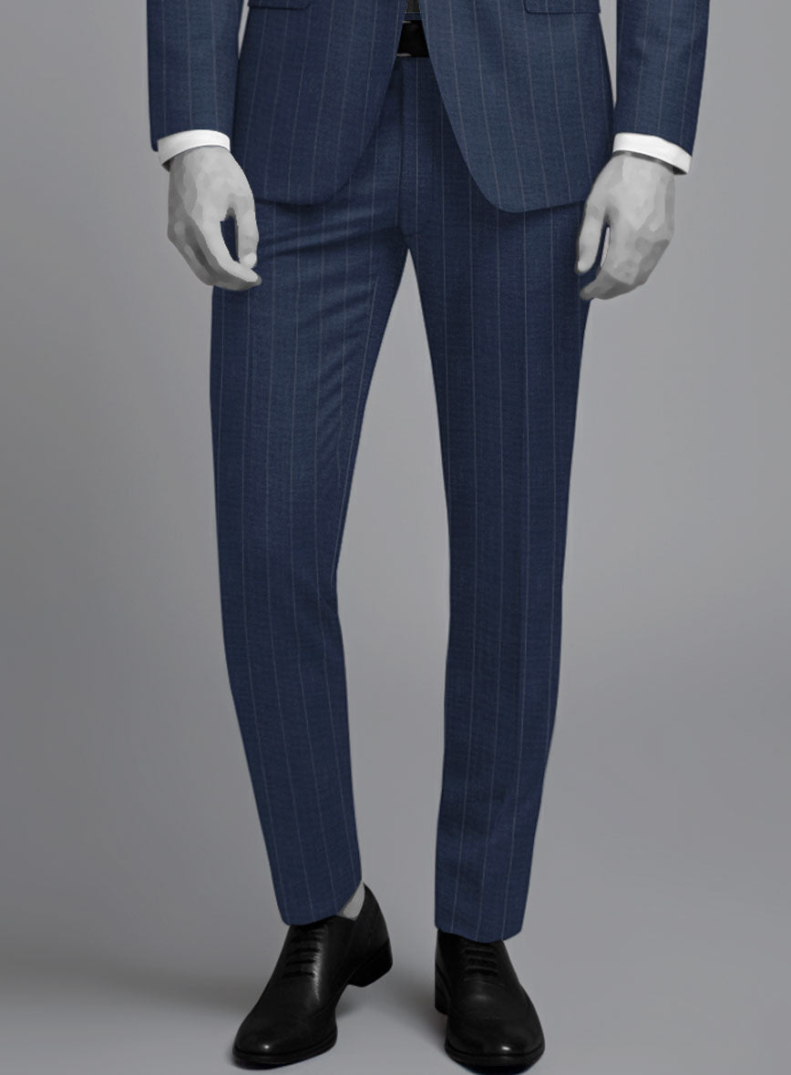 Napolean Artisan Band Blue Wool Suit - StudioSuits