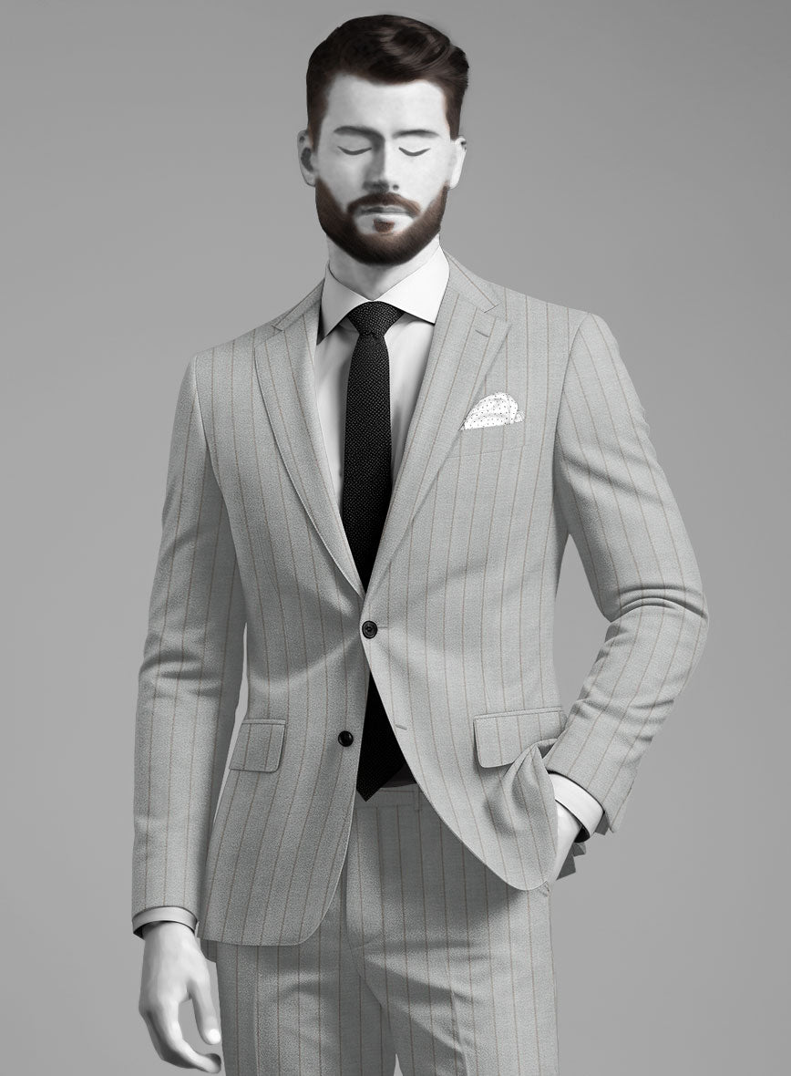 Napolean Artisan Band Gray Wool Jacket - StudioSuits