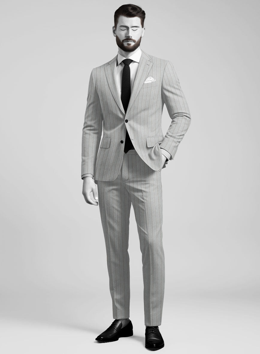 Napolean Artisan Band Gray Wool Suit - StudioSuits