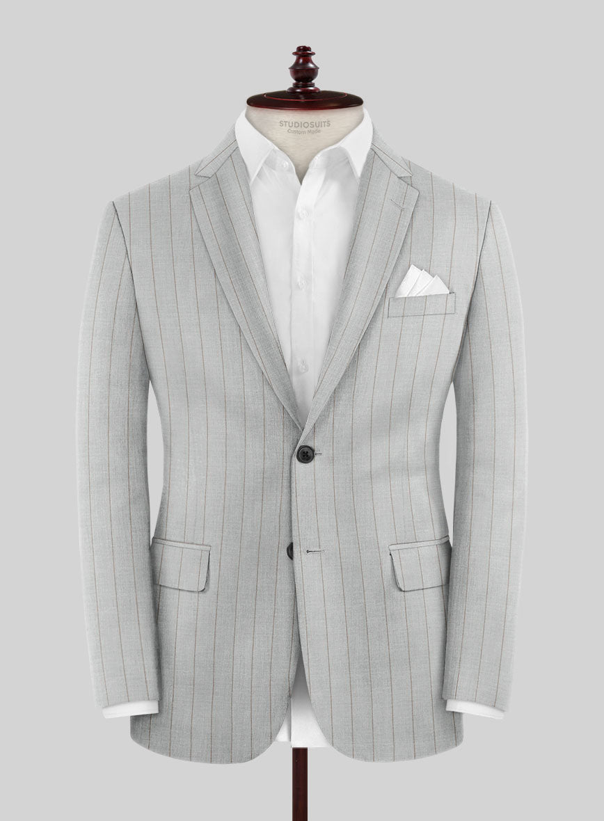 Napolean Artisan Band Gray Wool Suit - StudioSuits