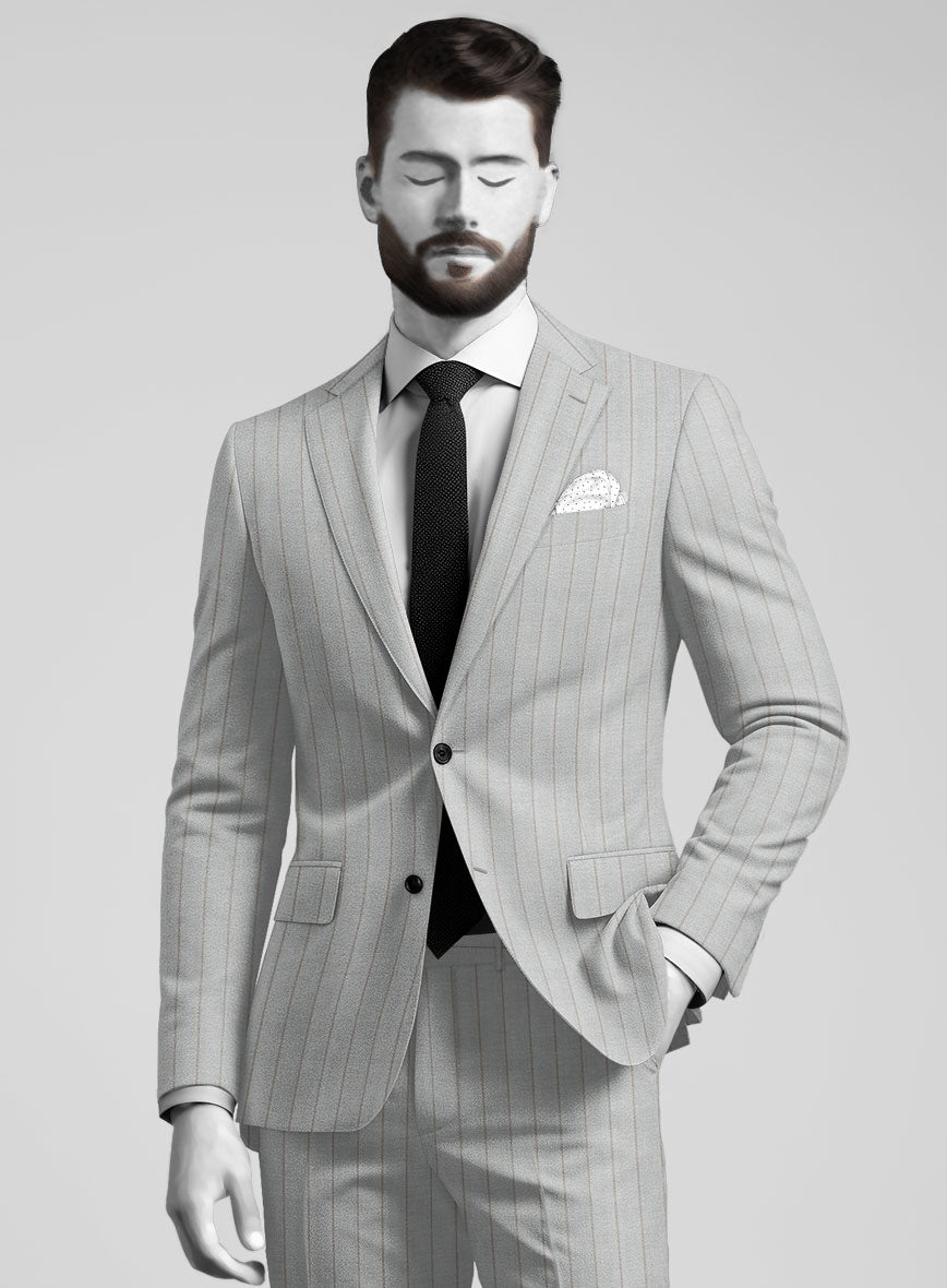 Napolean Artisan Band Gray Wool Suit - StudioSuits
