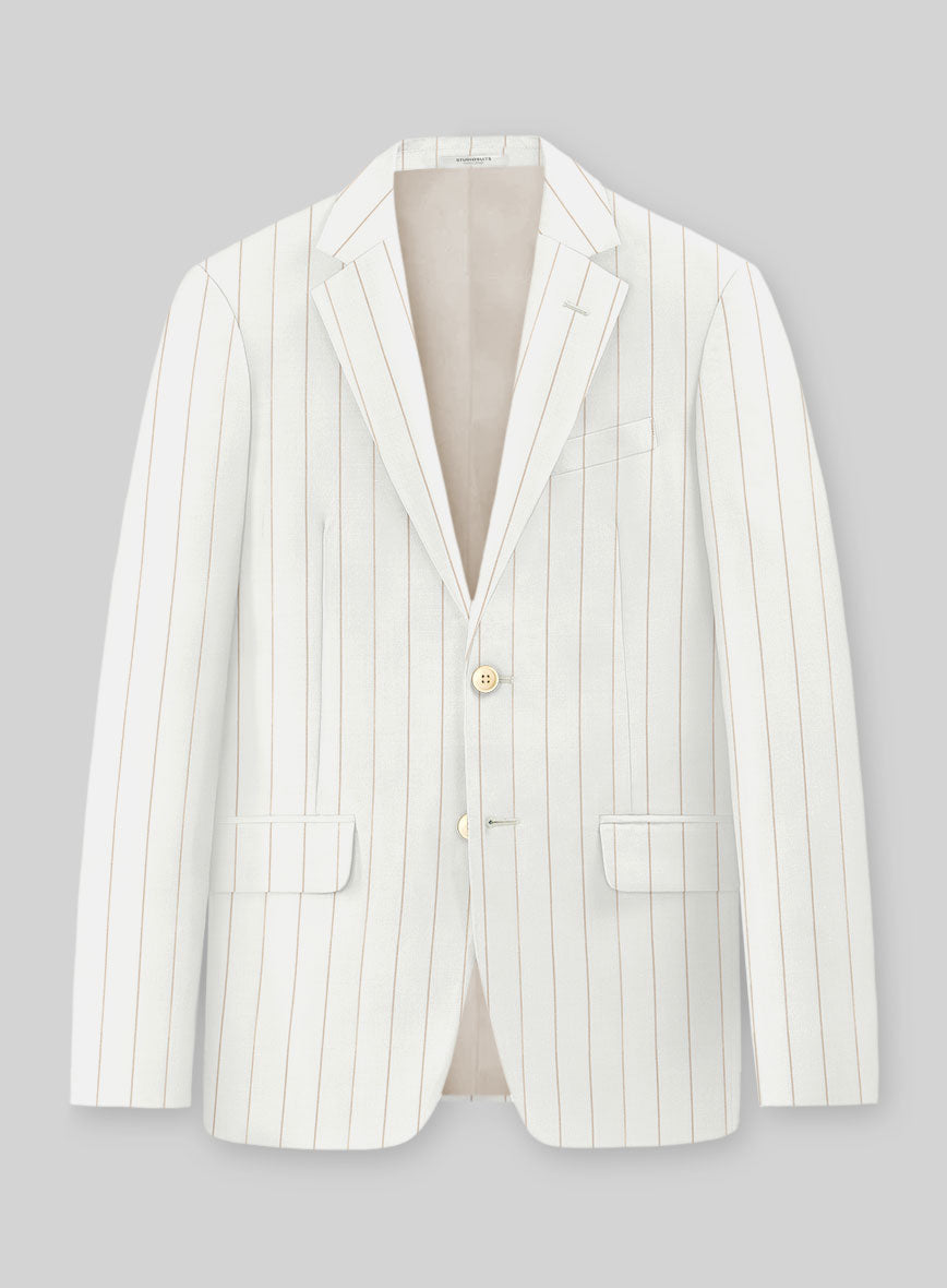Napolean Artisan Band Ivory Wool Jacket - StudioSuits