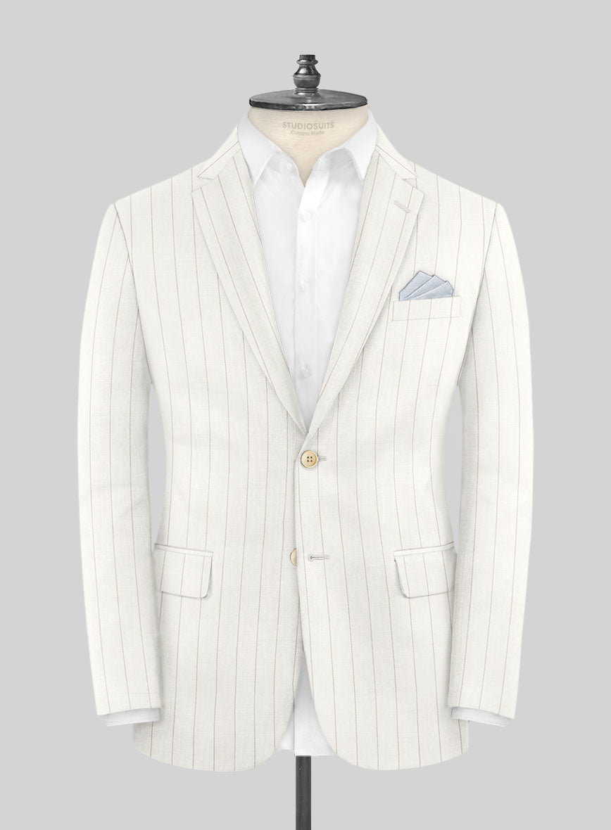 Napolean Artisan Band Ivory Wool Suit - StudioSuits