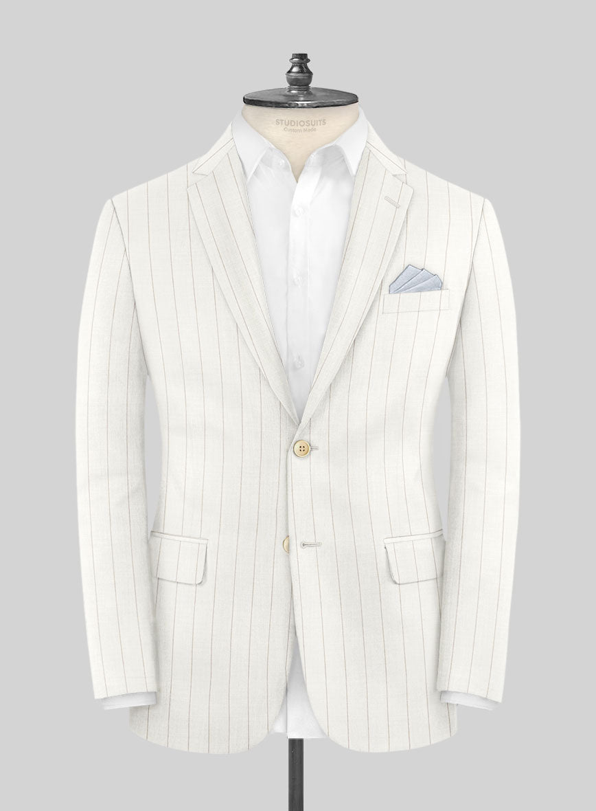 Napolean Artisan Band Ivory Wool Suit - StudioSuits