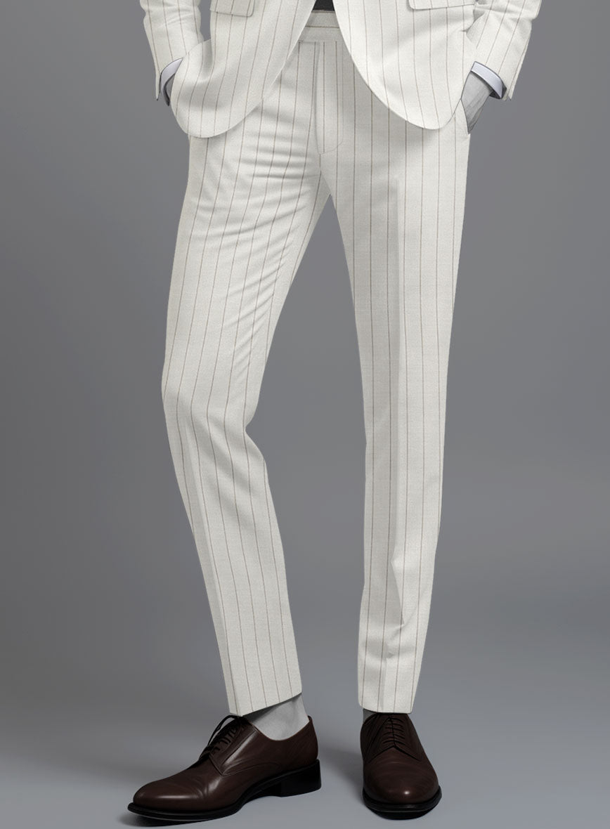 Napolean Artisan Band Ivory Wool Suit - StudioSuits