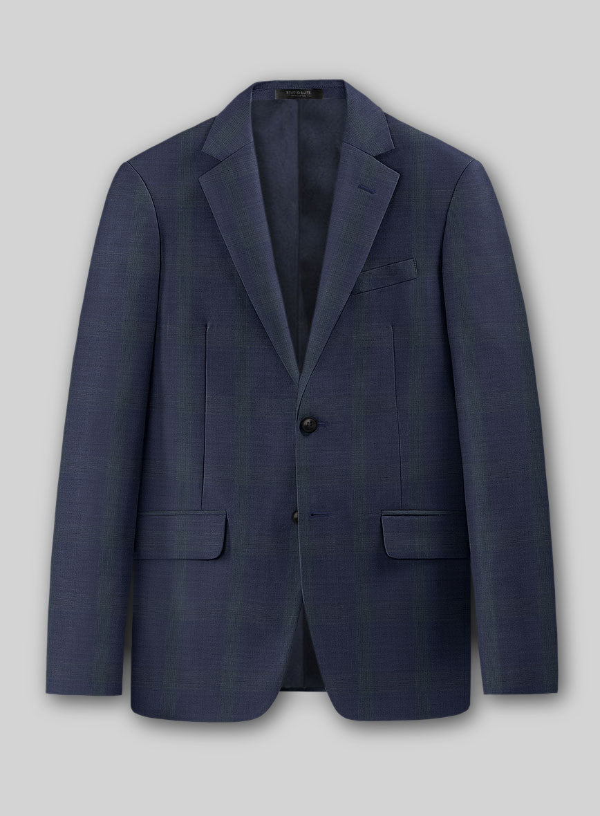 Napolean Artistic Blue Check Jacket - StudioSuits