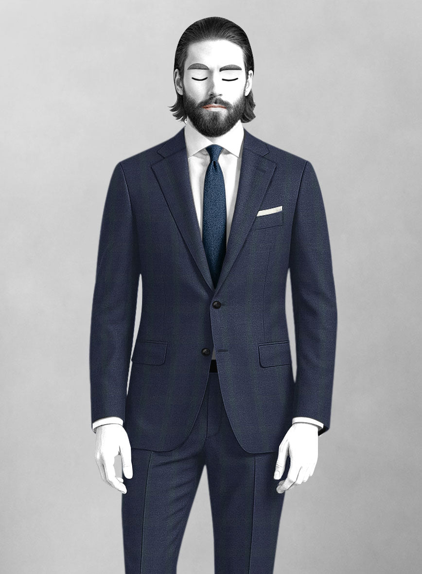 Napolean Artistic Blue Check Jacket - StudioSuits