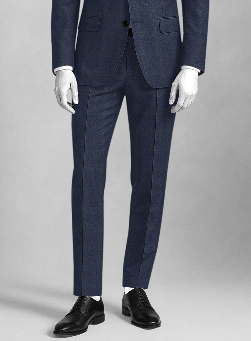 Napolean Artistic Blue Check Pants - StudioSuits