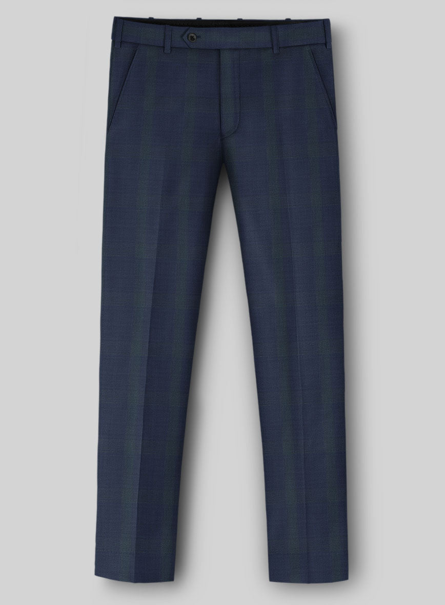 Napolean Artistic Blue Check Pants - StudioSuits