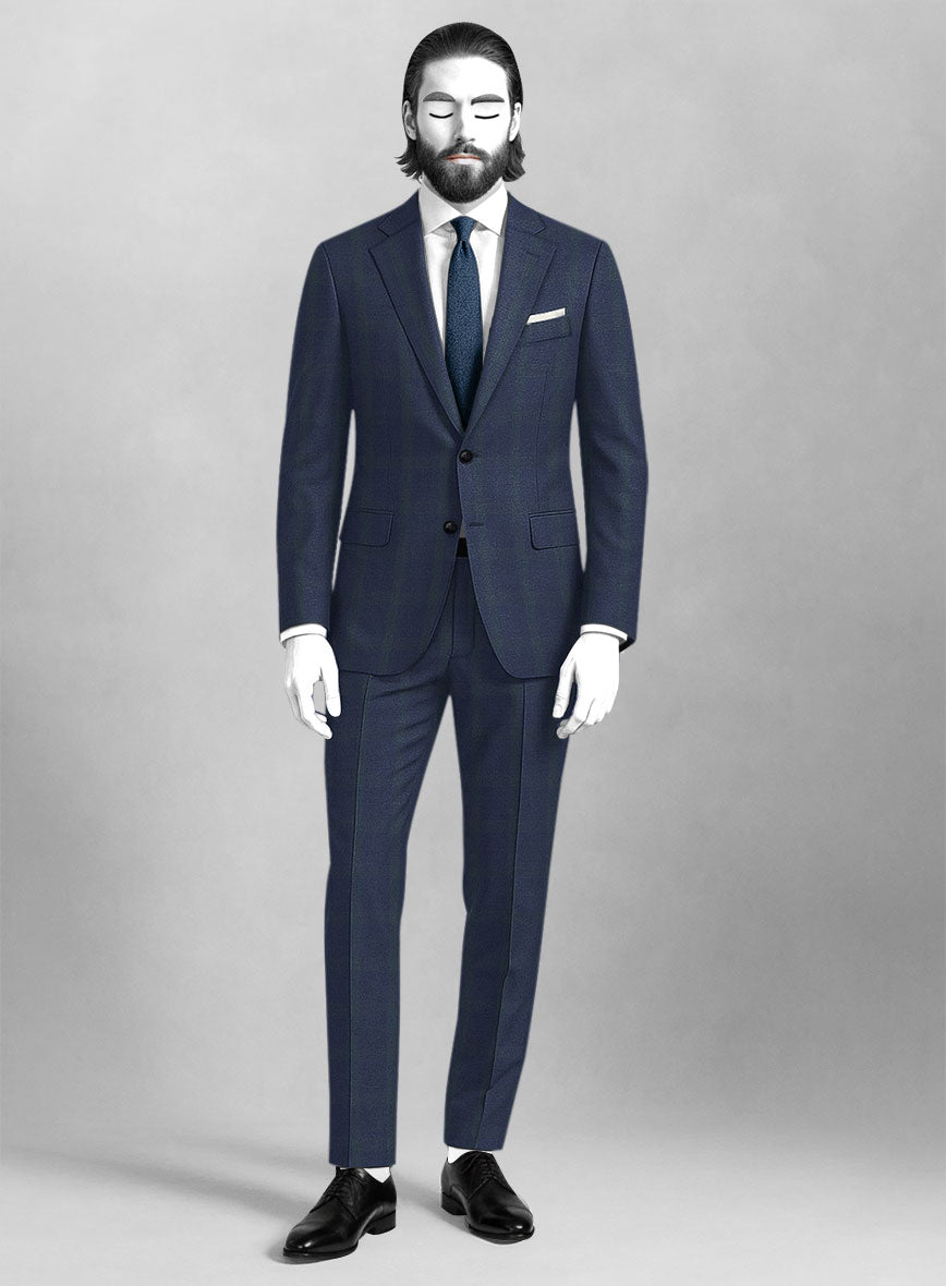 Napolean Artistic Blue Check Suit - StudioSuits