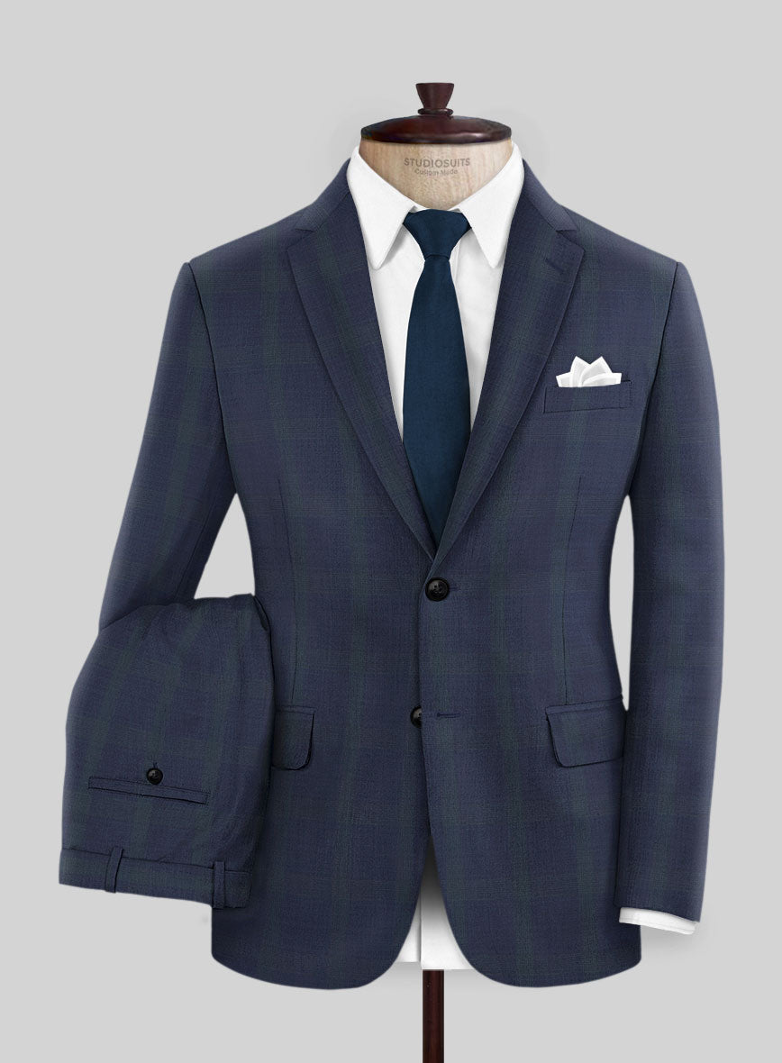 Napolean Artistic Blue Check Suit - StudioSuits