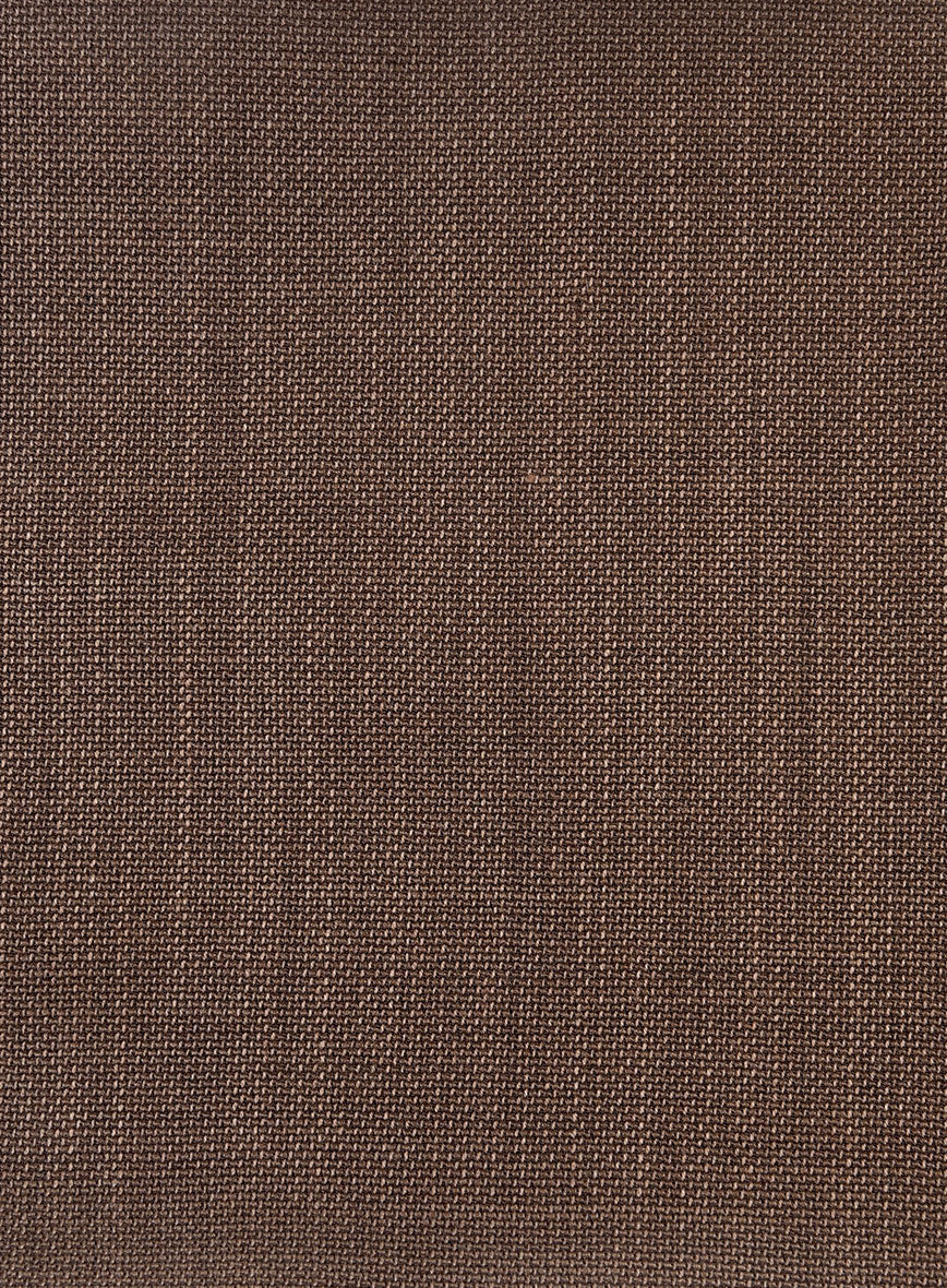 Napolean Arvett Basket Weave Brown Wool Pants - StudioSuits