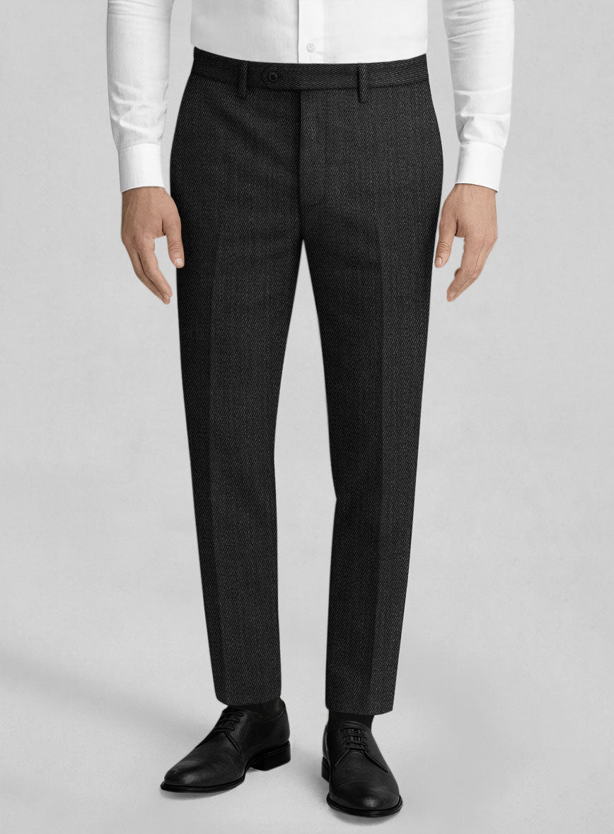 Napolean Astrale Twill Charcoal Wool Pants - StudioSuits