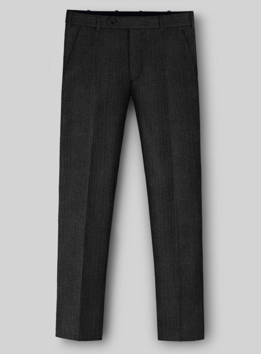 Napolean Astrale Twill Charcoal Wool Pants - StudioSuits