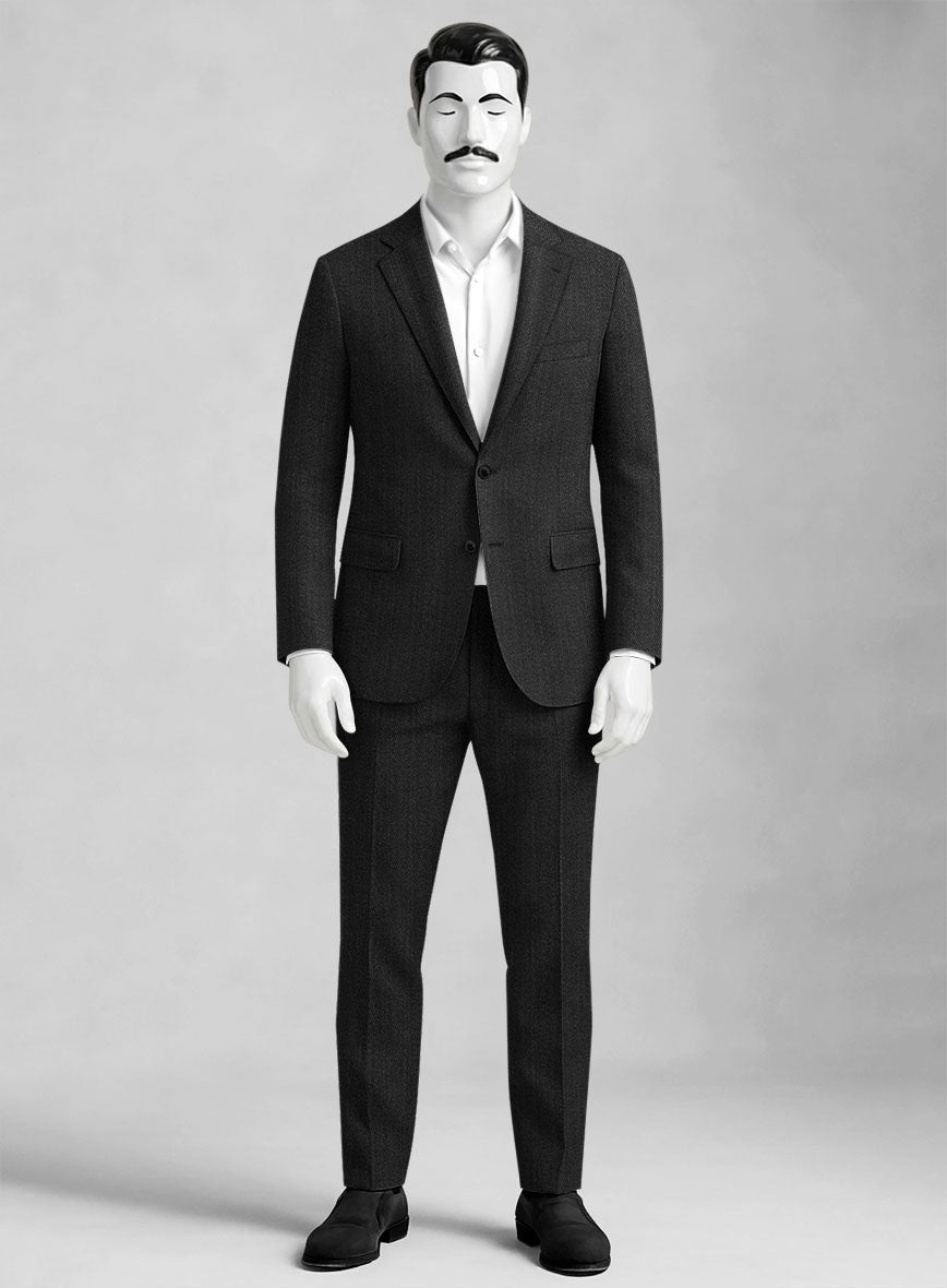 Napolean Astrale Twill Charcoal Wool Suit - StudioSuits
