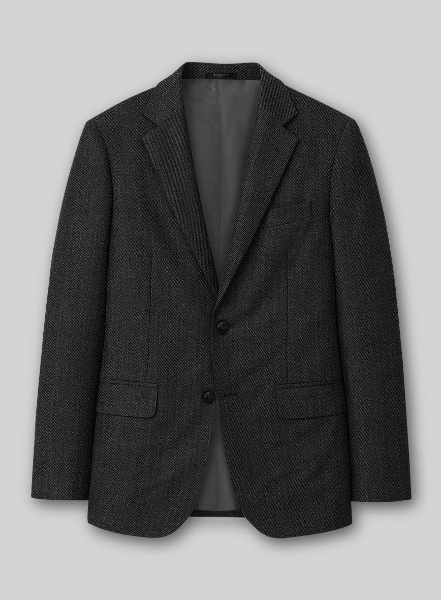 Napolean Astrale Twill Charcoal Wool Suit - StudioSuits