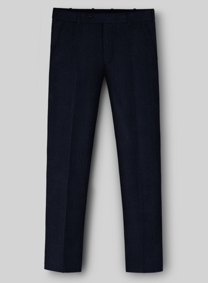 Napolean Astrale Twill Dark Blue Wool Pants - StudioSuits