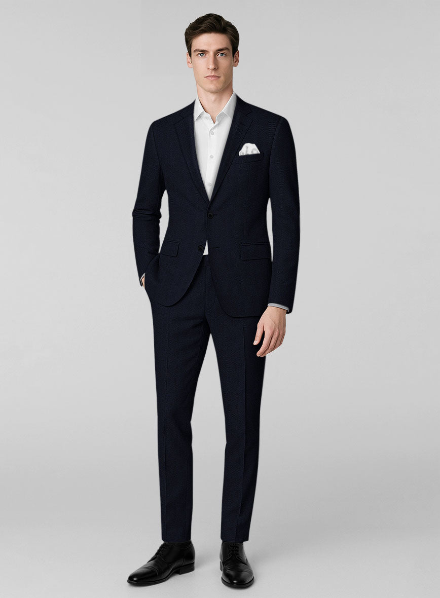 Napolean Astrale Twill Dark Blue Wool Suit - StudioSuits