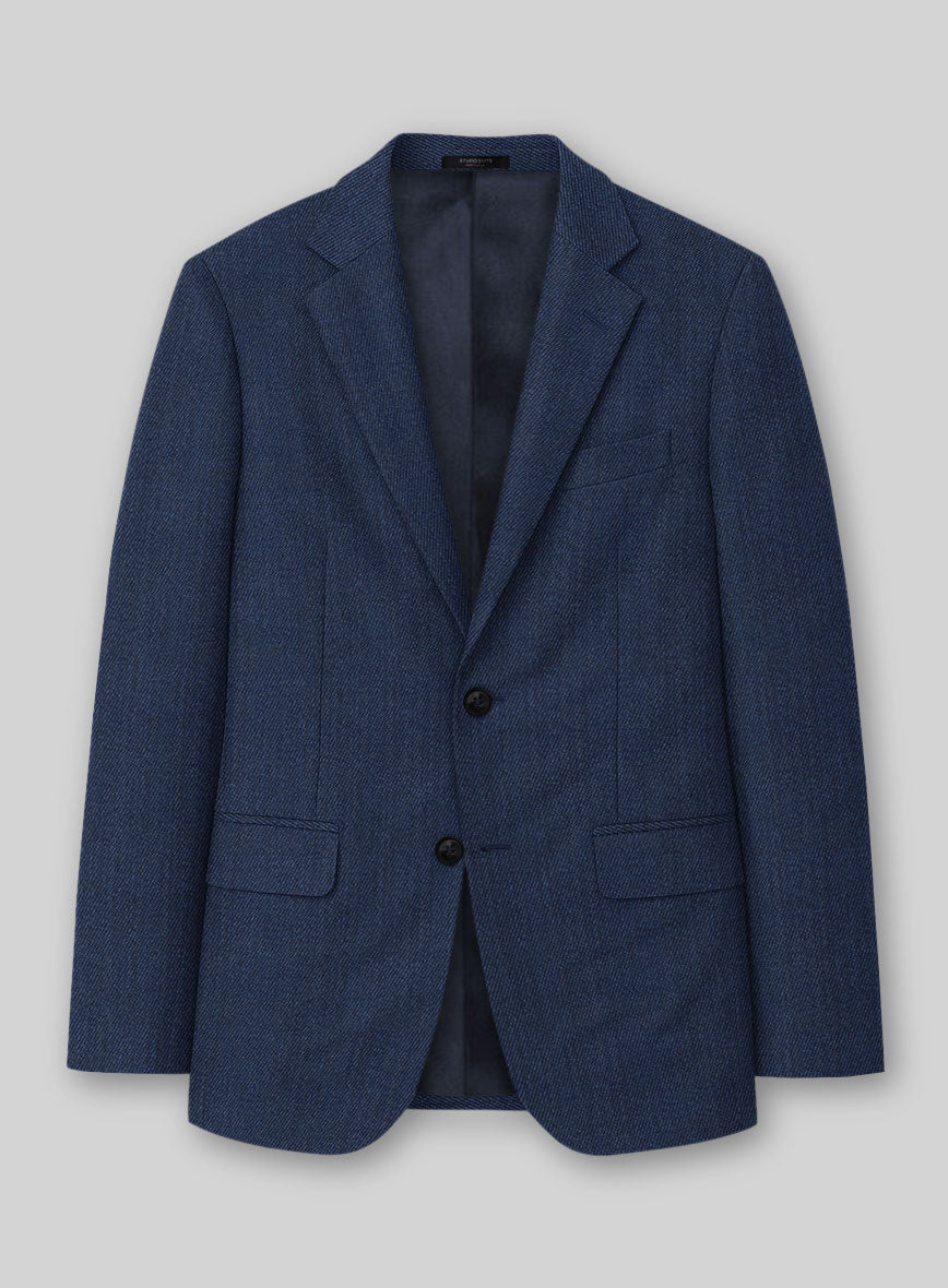 Napolean Astrale Twill Denim Blue Wool Jacket - StudioSuits