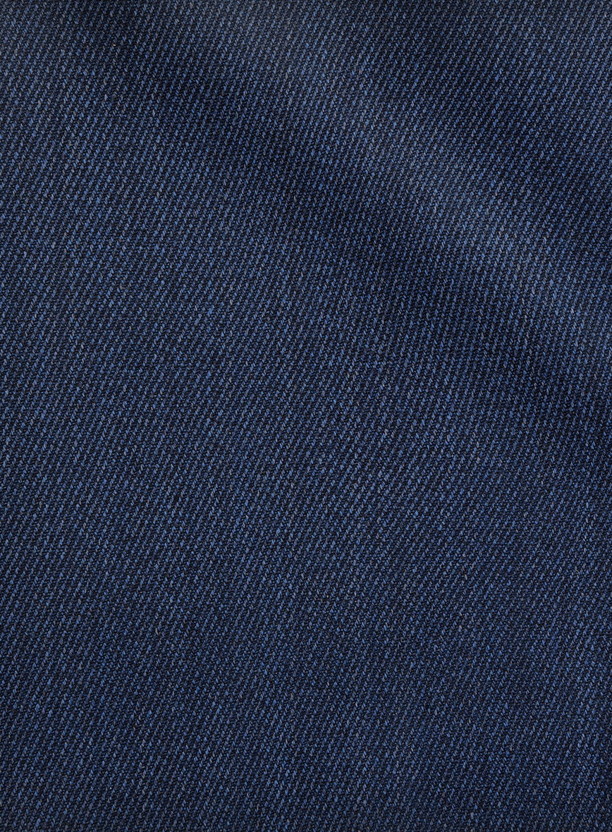 Napolean Astrale Twill Denim Blue Wool Pants - StudioSuits