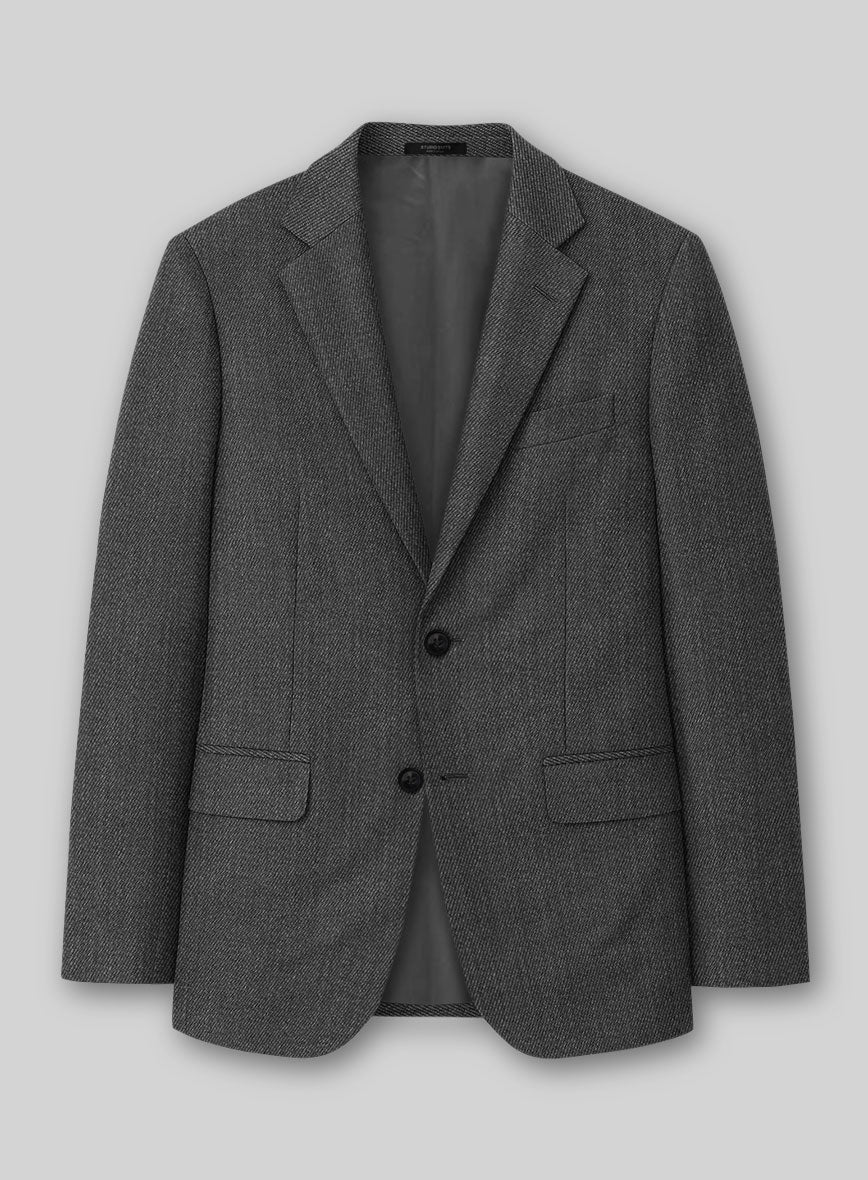 Napolean Astrale Twill Gray Wool Jacket - StudioSuits