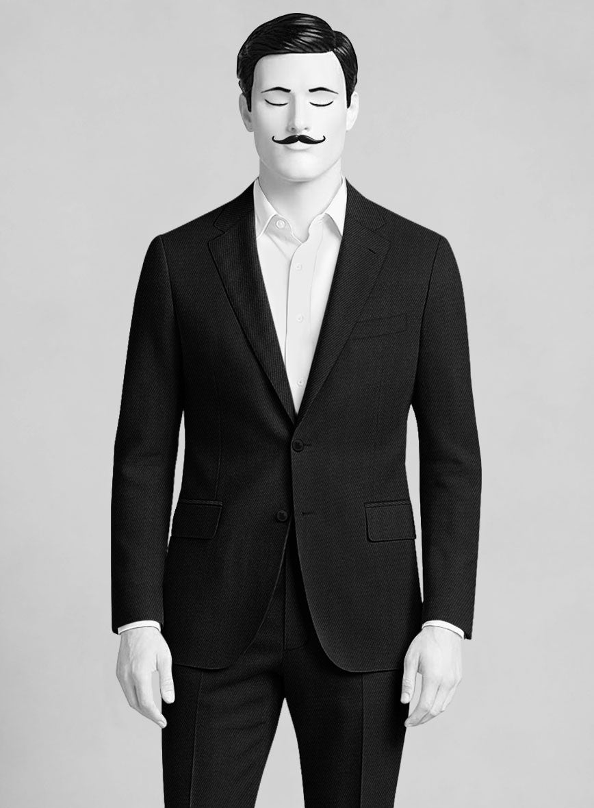 Napolean Astrale Twill Black Wool Jacket - StudioSuits