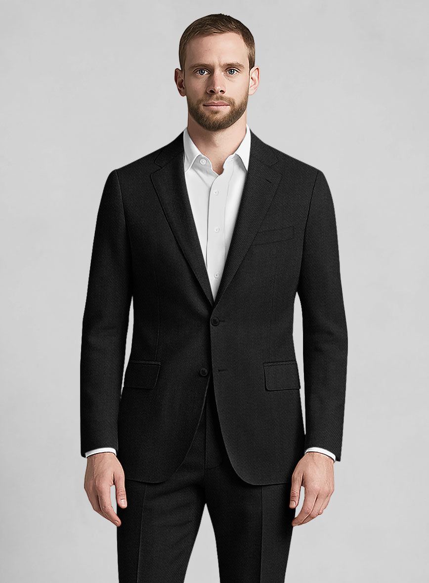 Napolean Astrale Twill Black Wool Jacket - StudioSuits