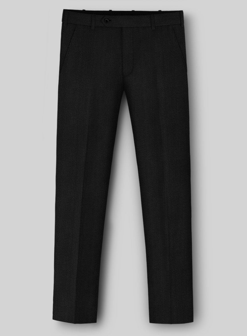 Napolean Astrale Twill Black Wool Pants - StudioSuits