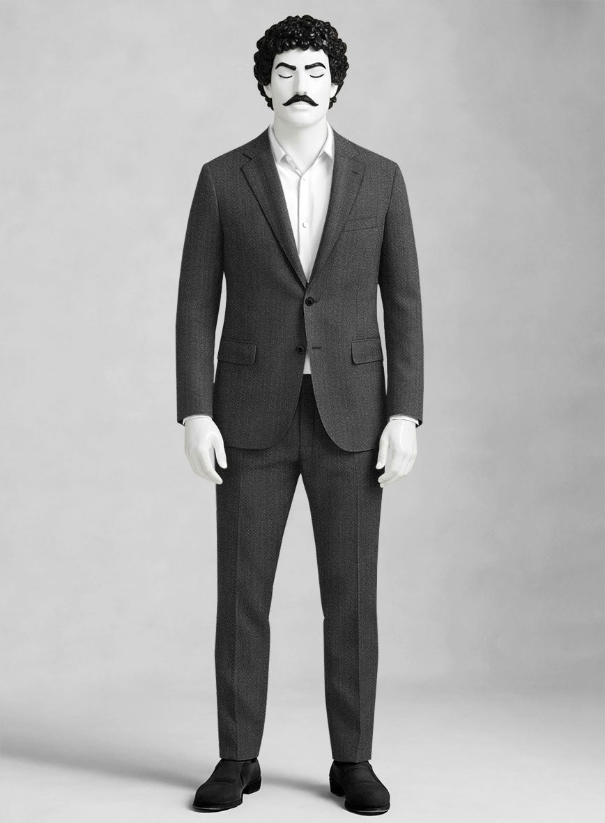 Napolean Astrale Twill Gray Wool Suit - StudioSuits