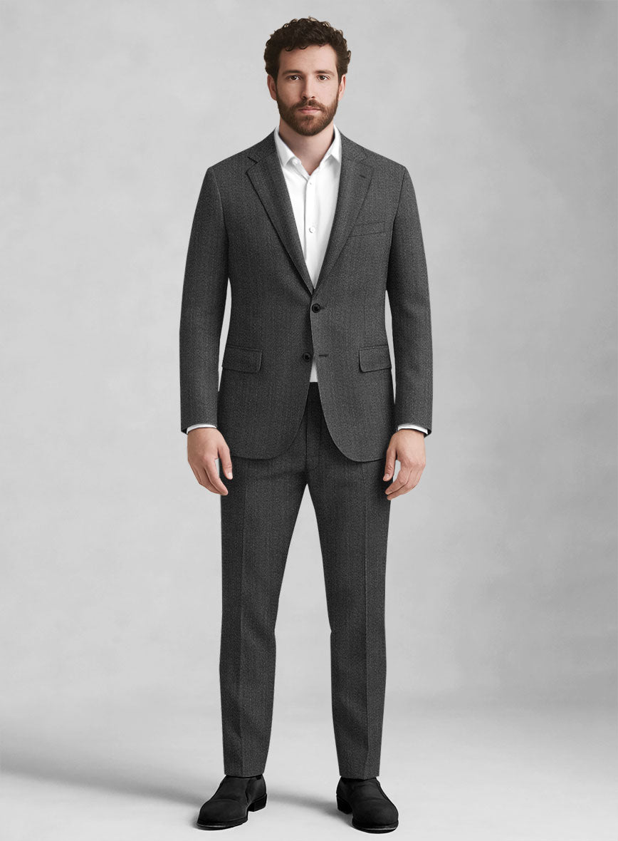 Napolean Astrale Twill Gray Wool Suit - StudioSuits