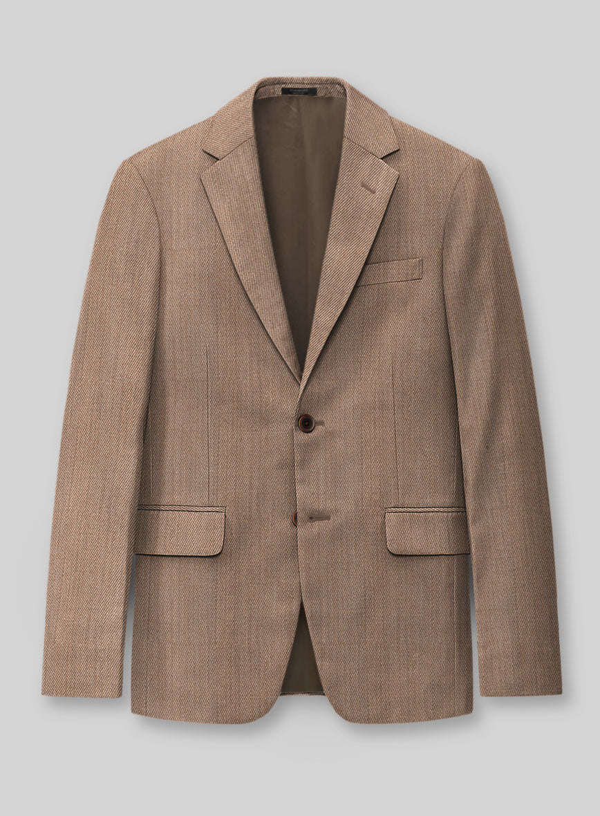 Napolean Astrale Twill Brown Wool Jacket - StudioSuits