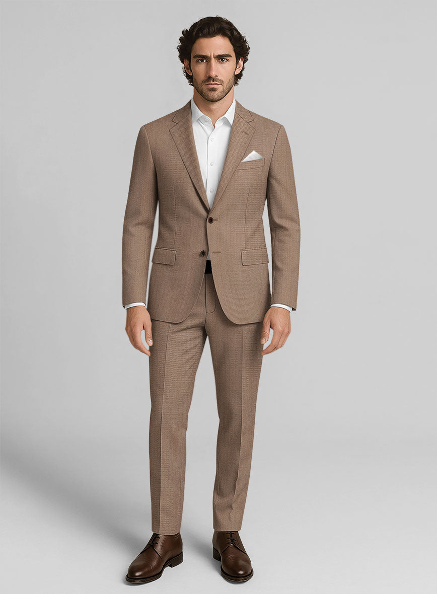 Napolean Astrale Twill Brown Wool Suit - StudioSuits