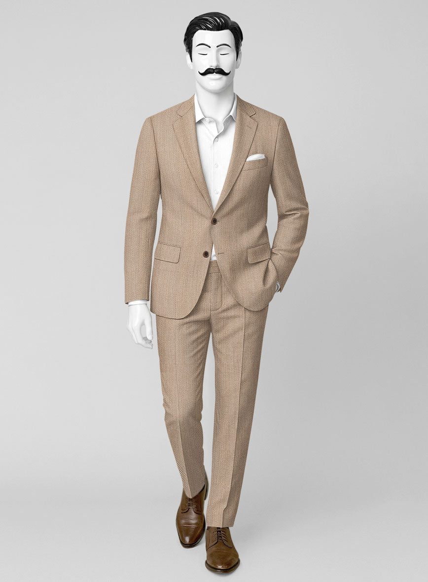 Napolean Astrale Twill Light Brown Wool Suit - StudioSuits