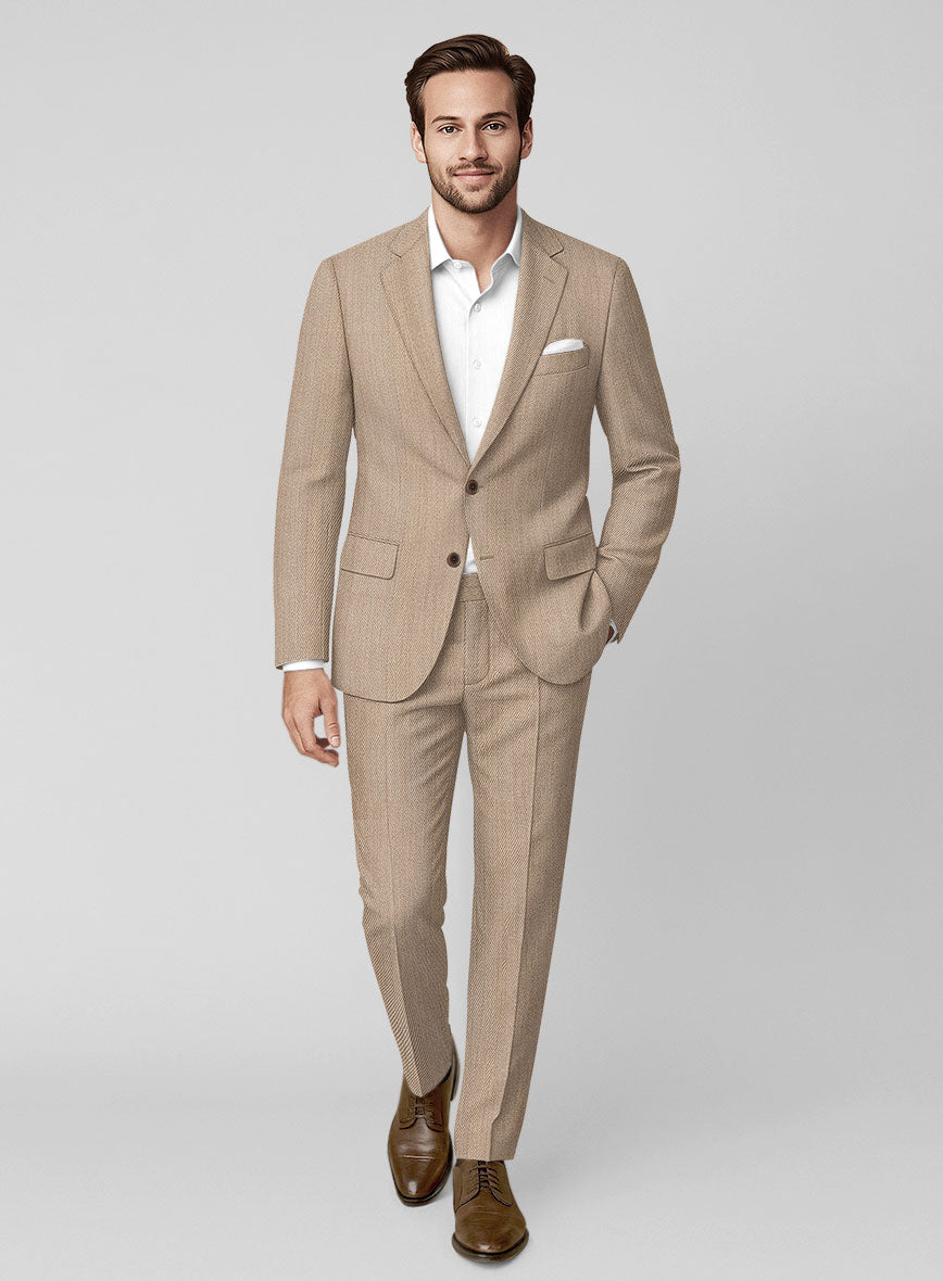 Napolean Astrale Twill Light Brown Wool Suit - StudioSuits
