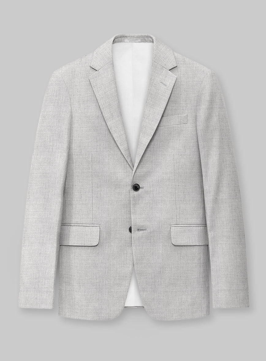 Napolean Astrale Twill Light Gray Wool Jacket - StudioSuits