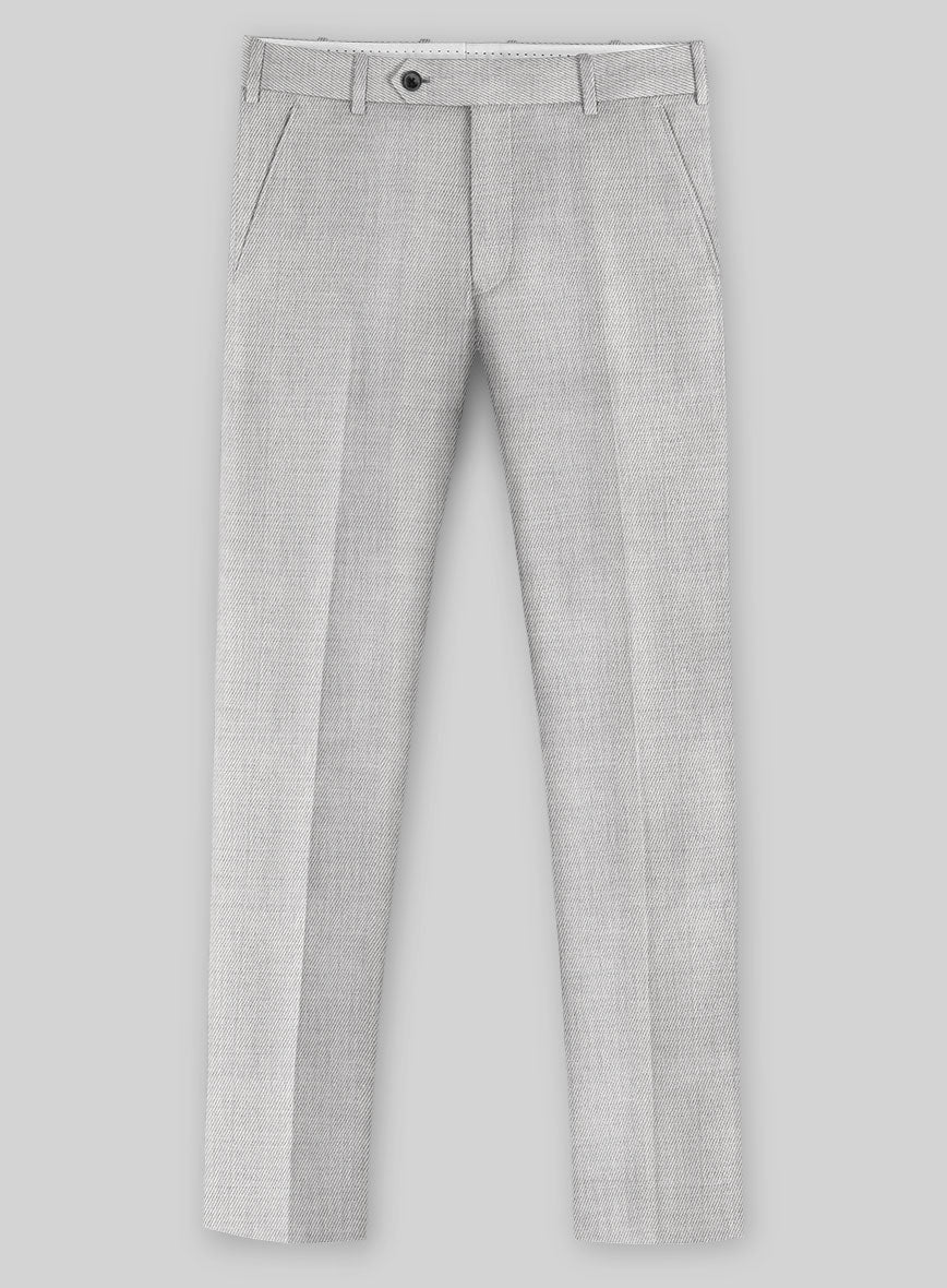 Napolean Astrale Twill Light Gray Wool Pants - StudioSuits