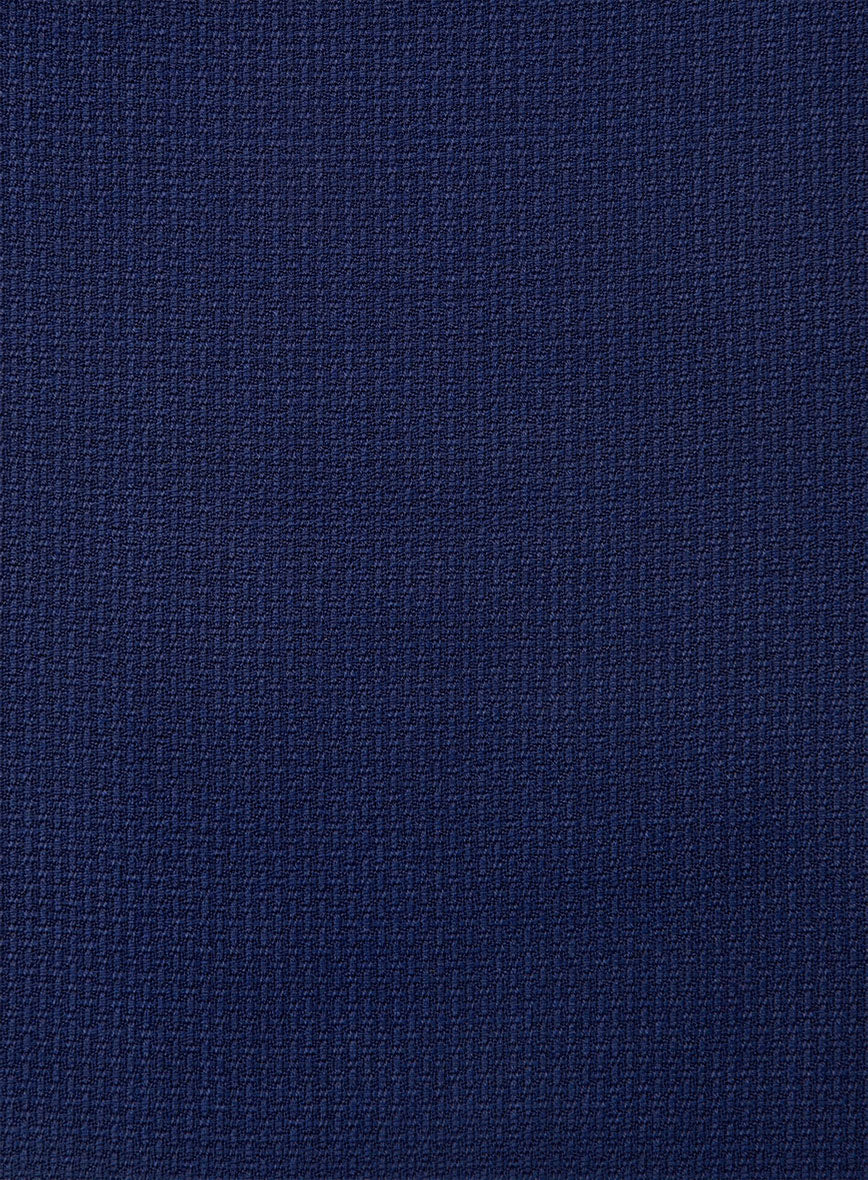 Napolean Basket Weave Blue Wool Pants - StudioSuits