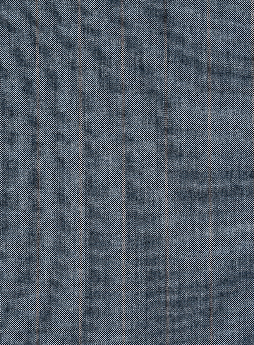 Napolean Bellagio Stripe Blue Wool Pants - StudioSuits