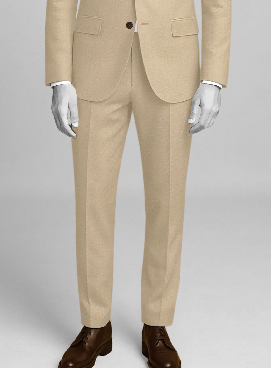 Napolean Biscuit Khaki Wool Pants - StudioSuits