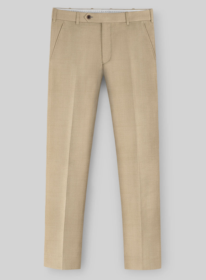 Napolean Biscuit Khaki Wool Pants - StudioSuits