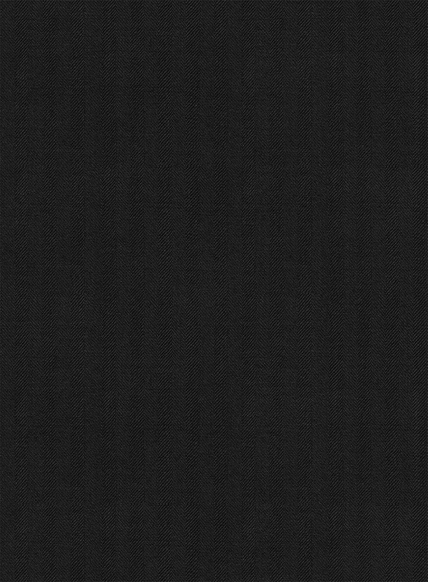 Napolean Black Herringbone Wool Jacket - StudioSuits