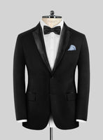 Napolean Black Wool Tuxedo Jacket - StudioSuits