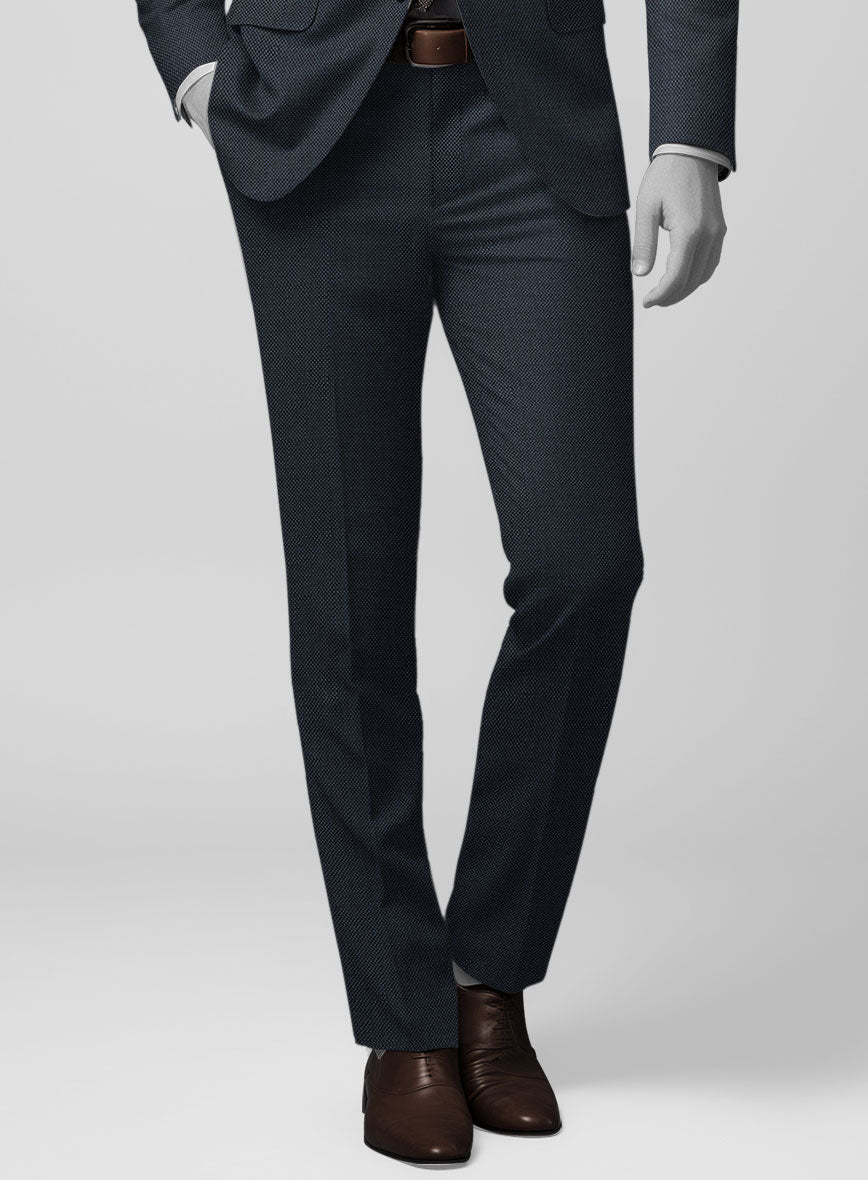 Napolean Blue Birdseye Wool Pants - StudioSuits