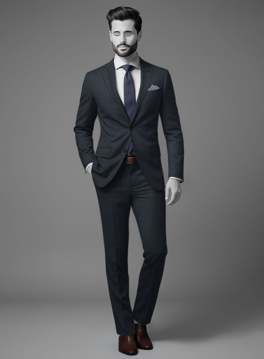 Napolean Blue Birdseye Wool Suit - StudioSuits